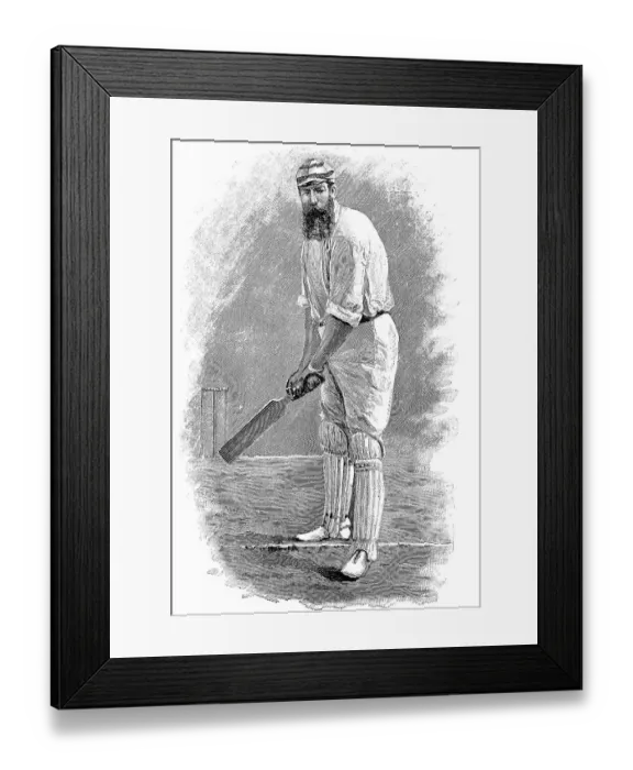 Framed Print : Man at the stroke, English cricket player Framed Print : Man at the stroke, English cricket player