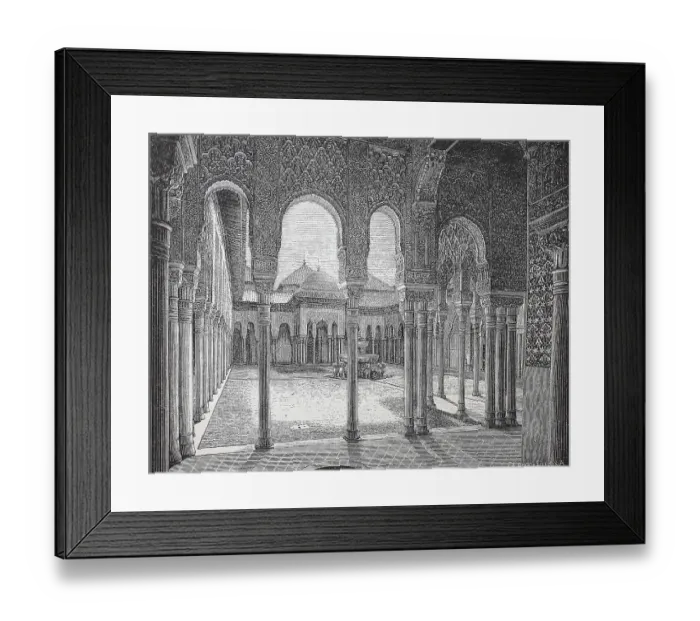 Framed Print : Loewenhof and Hall of Eveningragen in the Alhambra