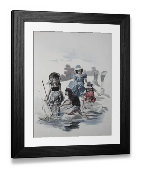 Framed Print : Children play on the beach of the Baltic Sea Framed Print : Children play on the beach of the Baltic Sea