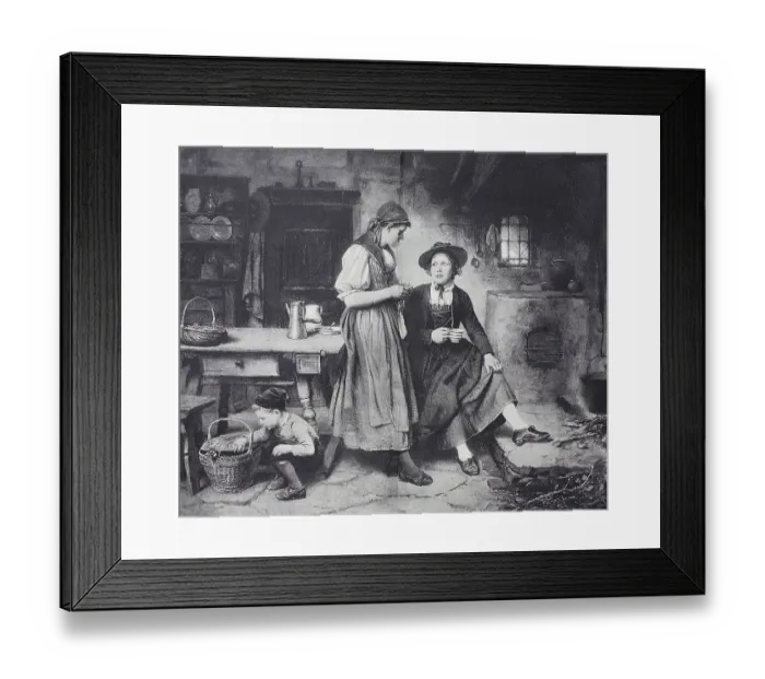 Framed Print : Two peasant women, girlfriends