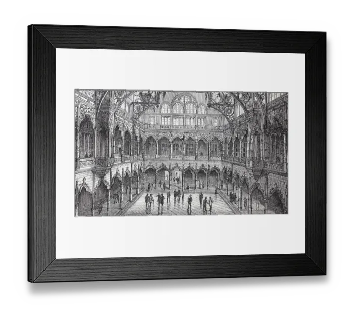 Framed Print : The stock exchange of Antwerp, 1880