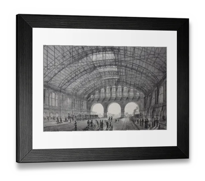 Framed Print : The new railway station Anhalt at Berlin