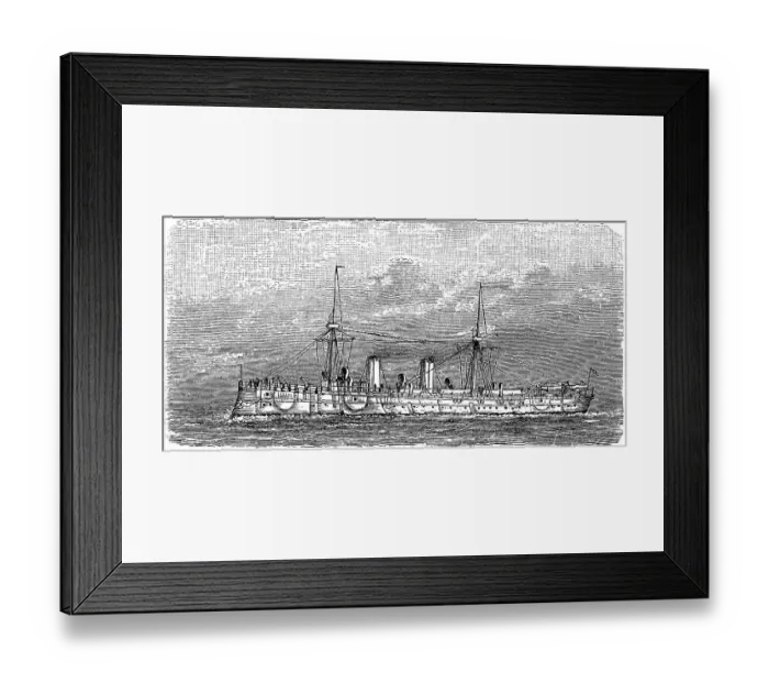 Framed Print : SMS Irene was the type ship of a new class of cruiser corvettes or small cruisers equipped for the first time without Framed Print : SMS Irene was the type ship of a new class of cruiser corvettes or small cruisers equipped for the first time without