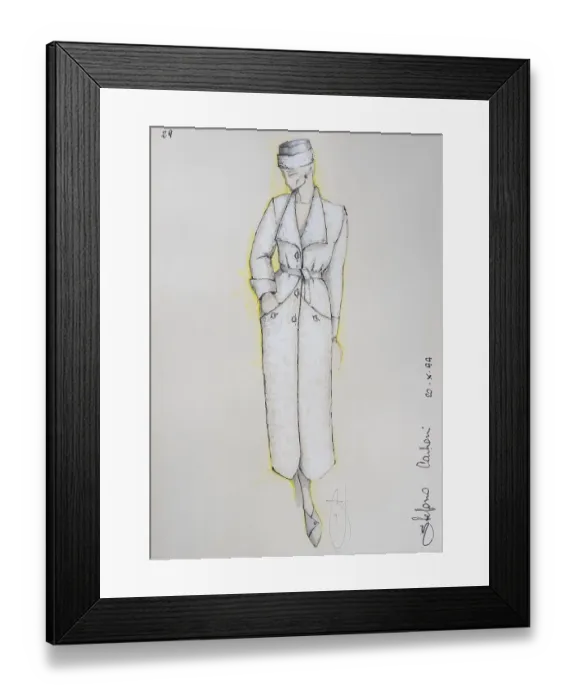 Framed Print : Fashion sketch, fashion design
