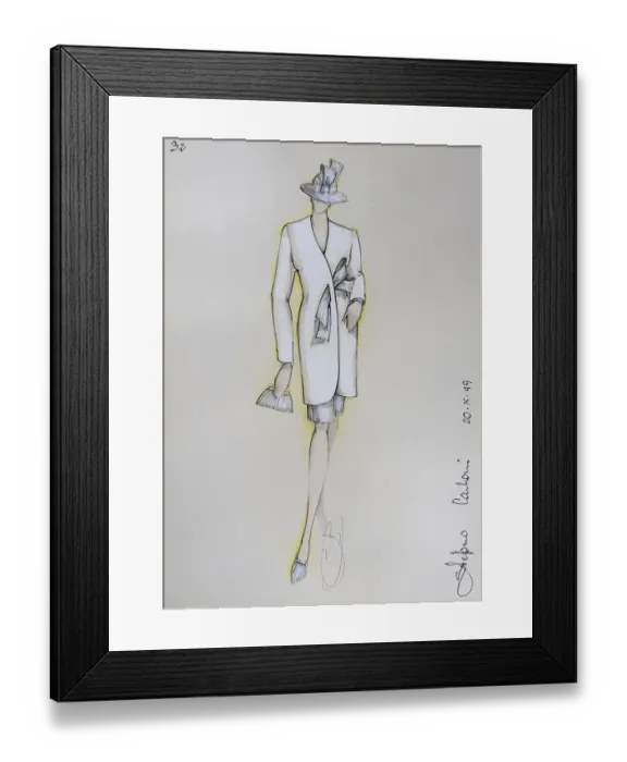 Framed Print : Fashion sketch, fashion design