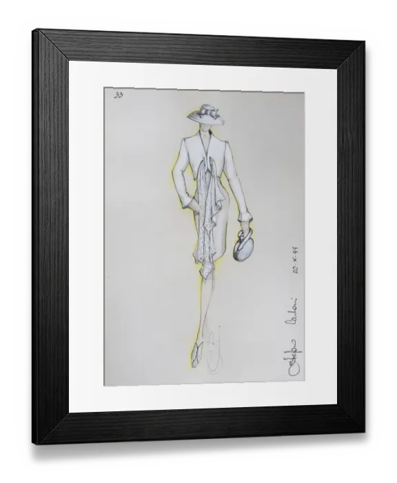 Framed Print : Fashion sketch, fashion design