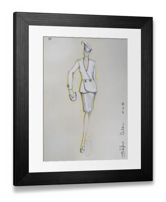 Framed Print : Fashion sketch, fashion design