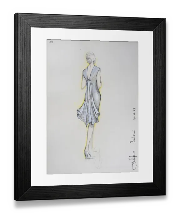 Framed Print : Fashion sketch, fashion design
