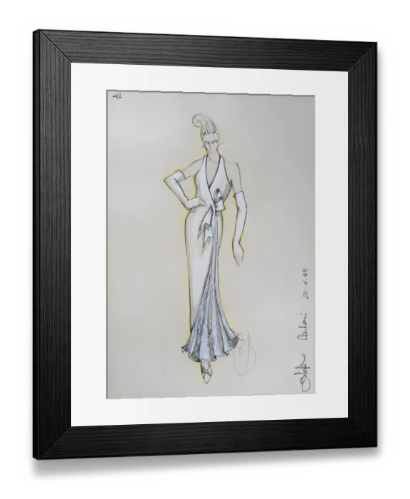 Framed Print : Fashion sketch, fashion design
