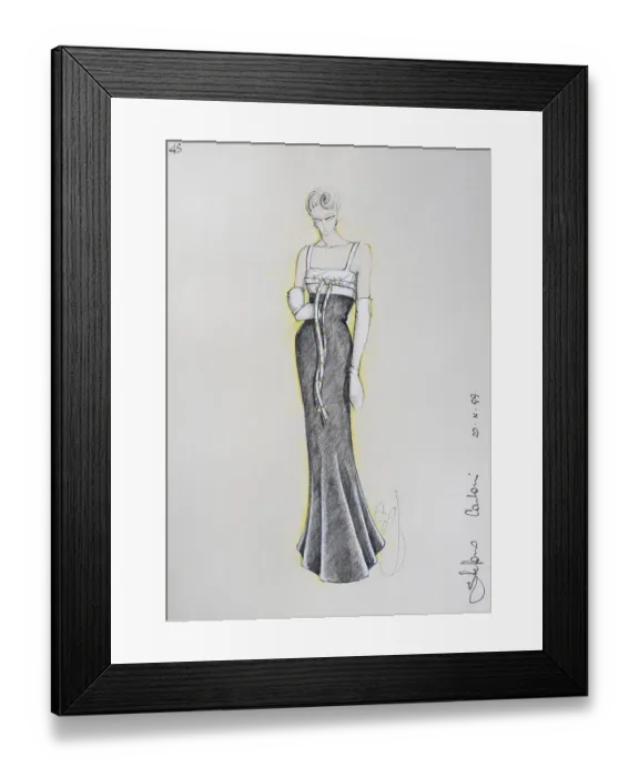 Framed Print : Fashion sketch, fashion design