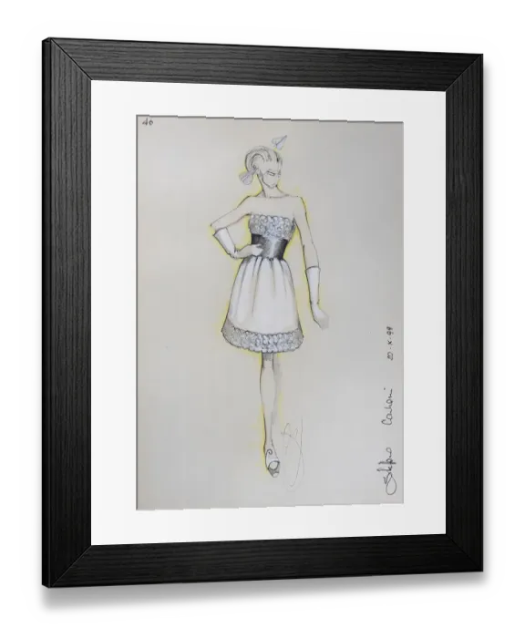 Framed Print : Fashion sketch, fashion design