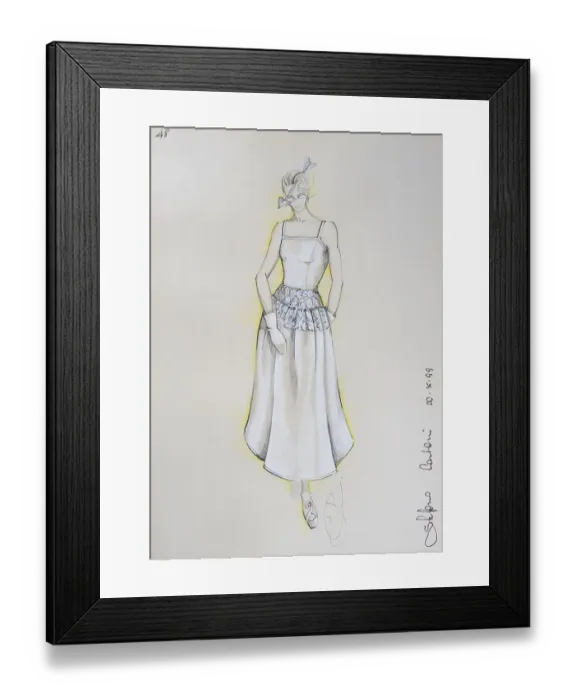 Framed Print : Fashion sketch, fashion design
