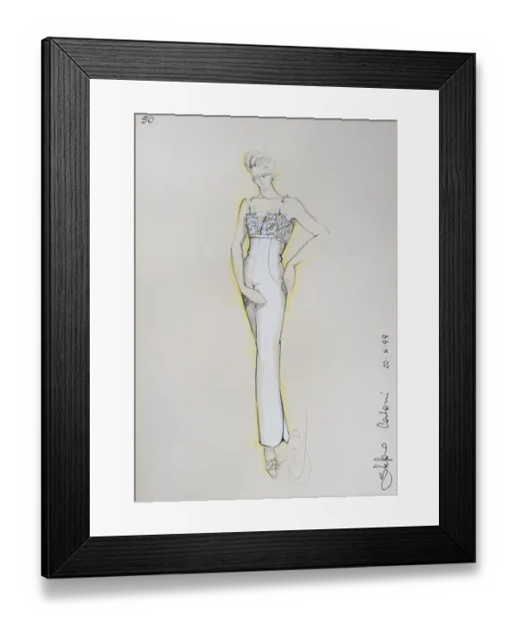 Framed Print : Fashion sketch, fashion design Framed Print : Fashion sketch, fashion design