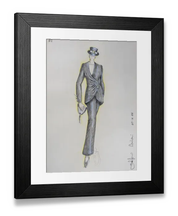 Framed Print : Fashion sketch, fashion design