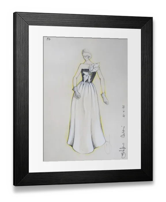 Framed Print : Fashion sketch, fashion design