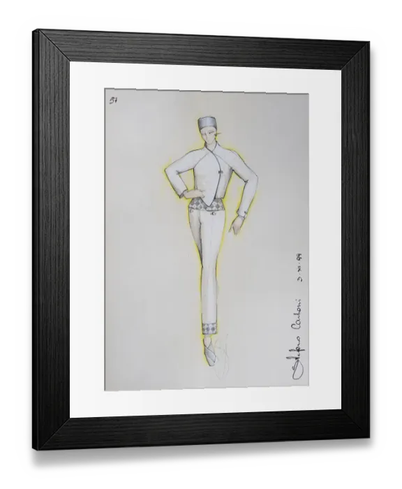 Framed Print : Fashion sketch, fashion design