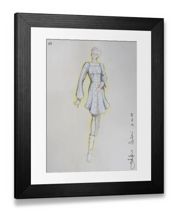 Framed Print : Fashion sketch, fashion design