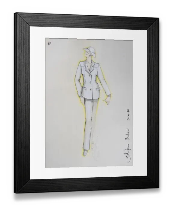 Framed Print : Fashion sketch, fashion design