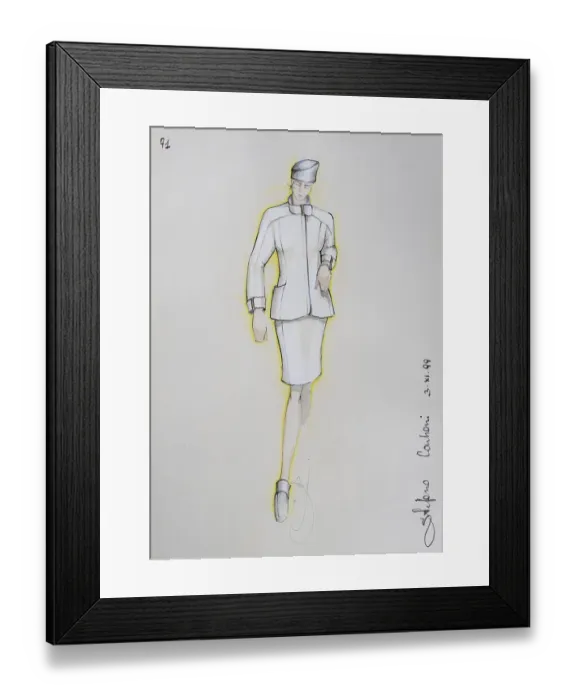 Framed Print : Fashion sketch, fashion design