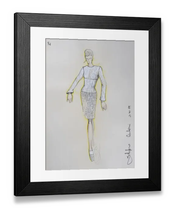 Framed Print : Fashion sketch, fashion design