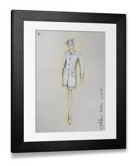 Framed Print : Fashion sketch, fashion design