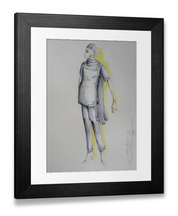 Framed Print : Fashion sketch, fashion design Framed Print : Fashion sketch, fashion design