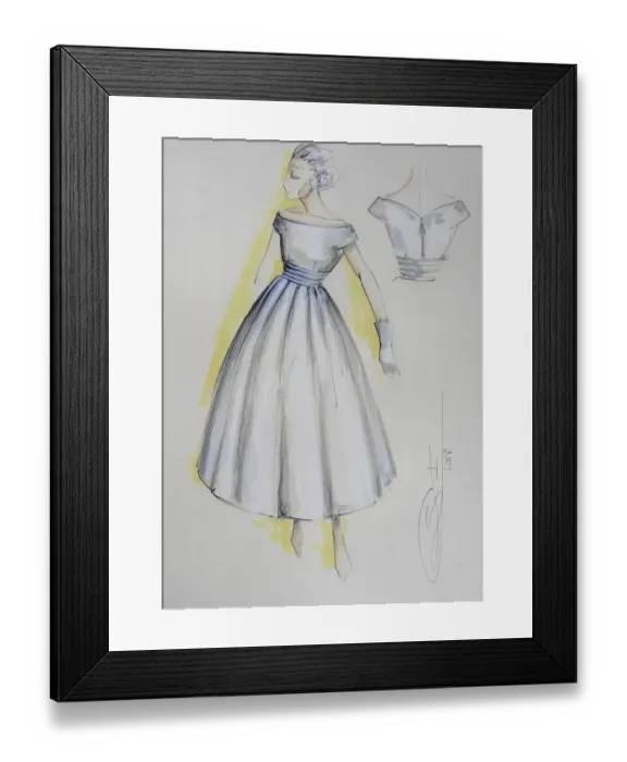 Framed Print : Fashion sketch, fashion design Framed Print : Fashion sketch, fashion design