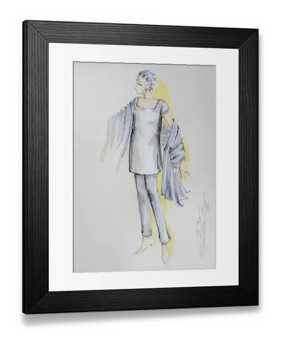 Framed Print : Fashion sketch, fashion design