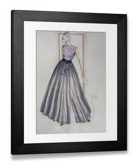 Framed Print : Fashion sketch, fashion design