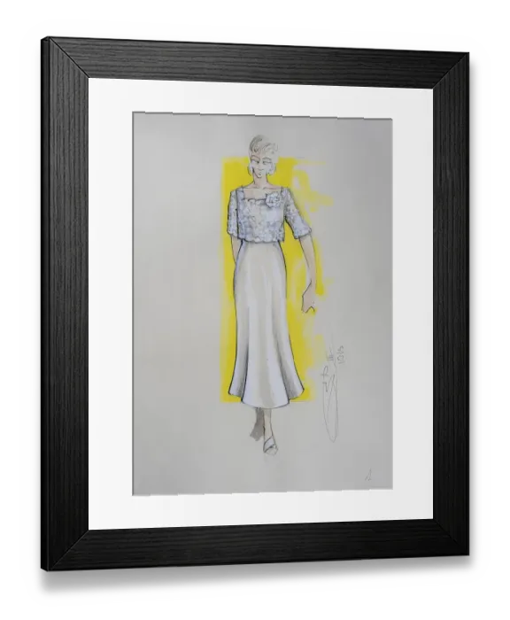 Framed Print : Fashion sketch, fashion design