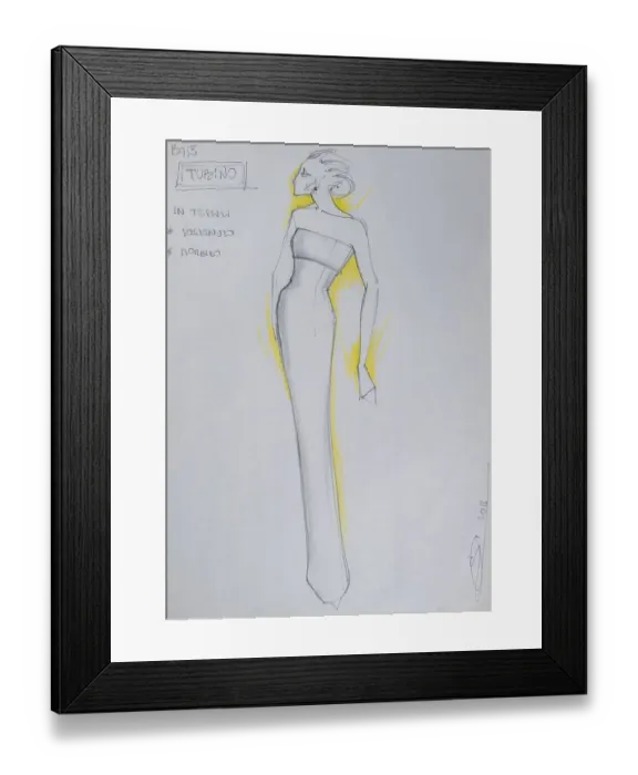 Framed Print : Fashion sketch, fashion design