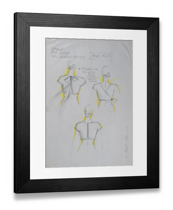 Framed Print : Fashion sketch, fashion design