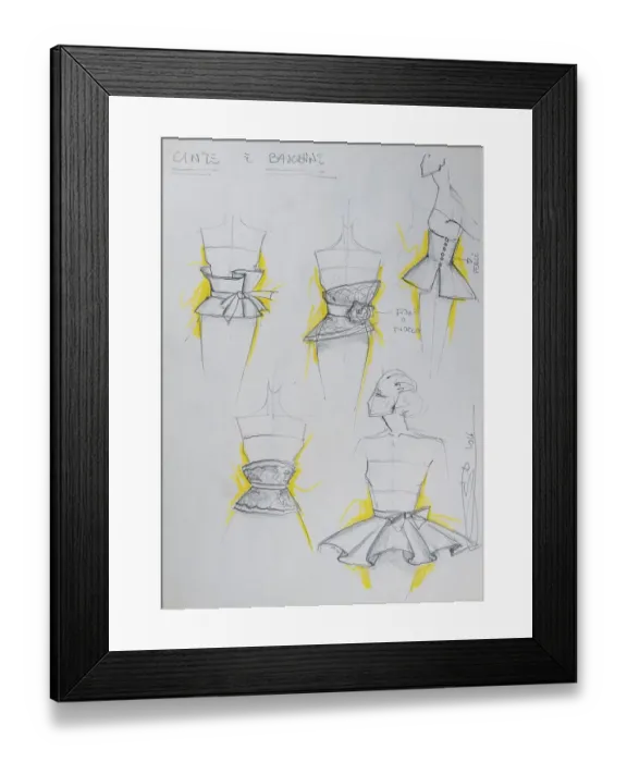 Framed Print : Fashion sketch, fashion design
