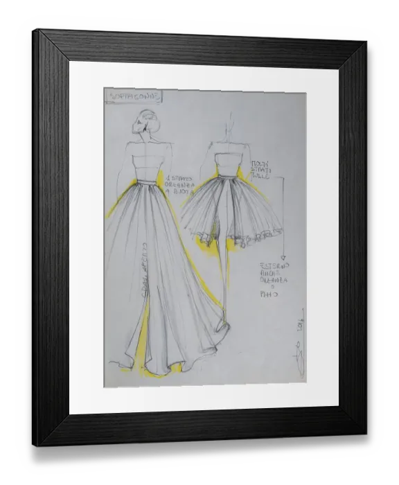 Framed Print : Fashion sketch, fashion design