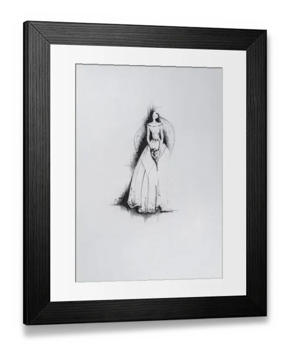 Framed Print : Illustration of a wedding dress Framed Print : Illustration of a wedding dress