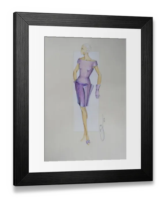 Framed Print : Evening dress, fashion sketch, fashion design Framed Print : Evening dress, fashion sketch, fashion design