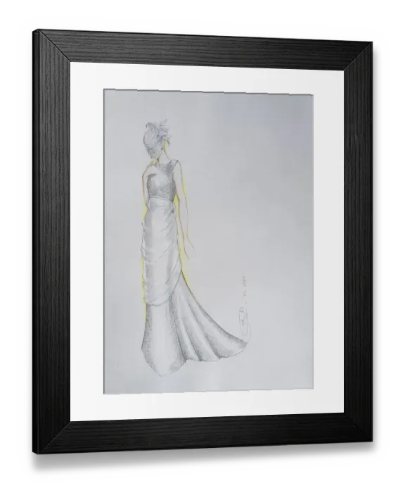 Framed Print : Fashion sketch, fashion design