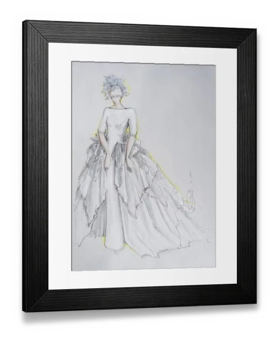 Framed Print : Fashion sketch, fashion design Framed Print : Fashion sketch, fashion design