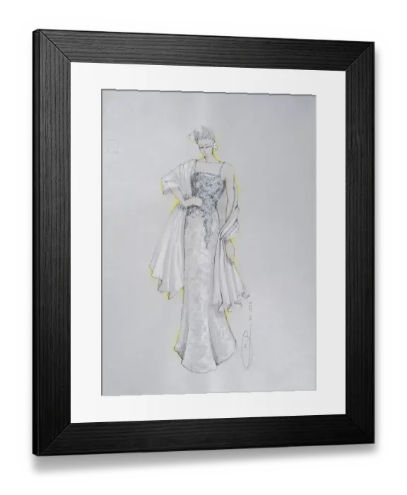 Framed Print : Fashion sketch, fashion design Framed Print : Fashion sketch, fashion design