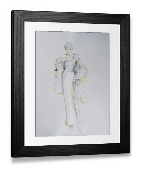 Framed Print : Fashion sketch, fashion design