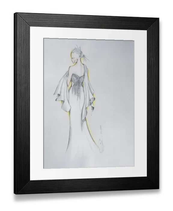 Framed Print : Fashion sketch, fashion design Framed Print : Fashion sketch, fashion design