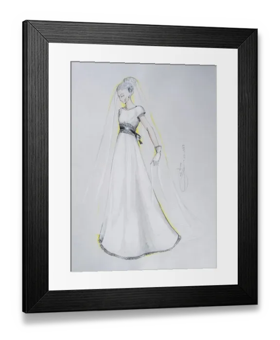 Framed Print : Fashion sketch, fashion design