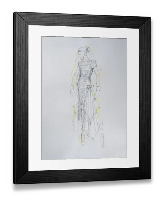 Framed Print : Fashion sketch, fashion design