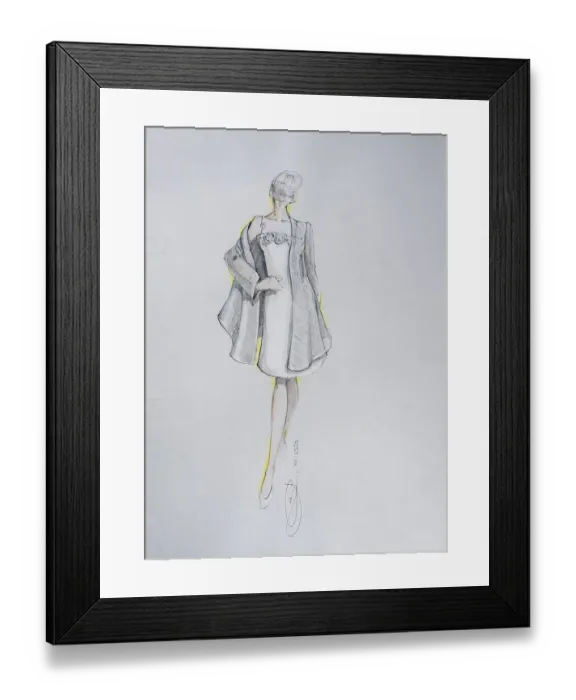 Framed Print : Fashion sketch, fashion design