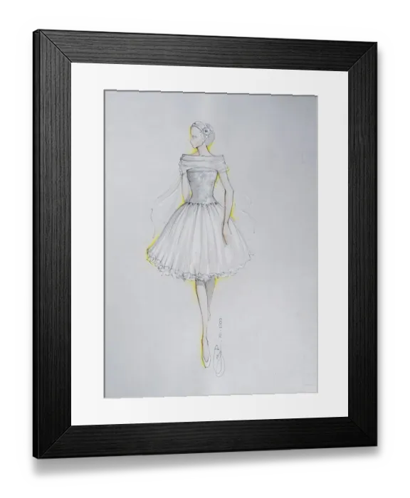 Framed Print : Fashion sketch, fashion design