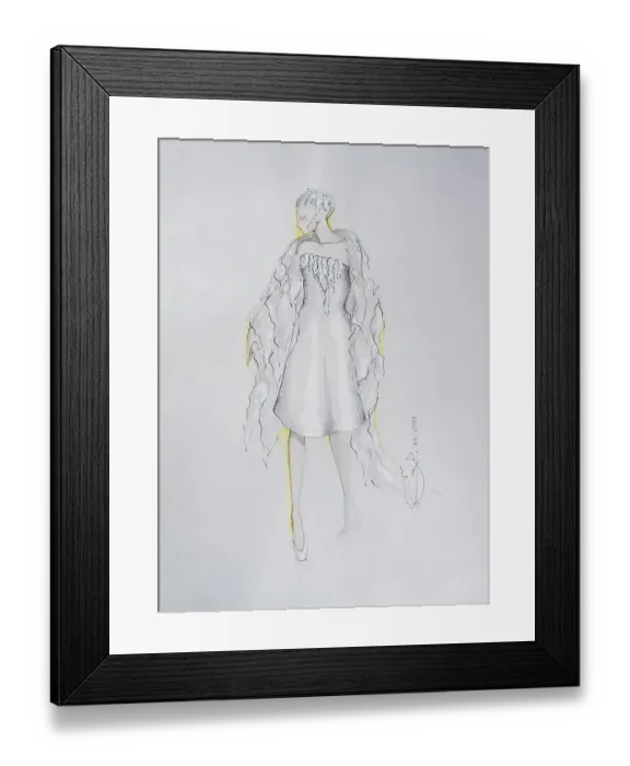 Framed Print : Fashion sketch, fashion design