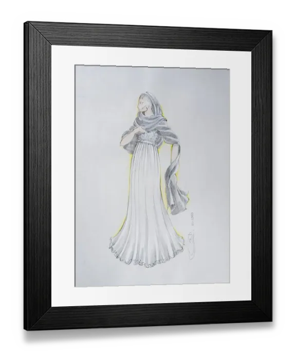 Framed Print : Fashion sketch, fashion design Framed Print : Fashion sketch, fashion design