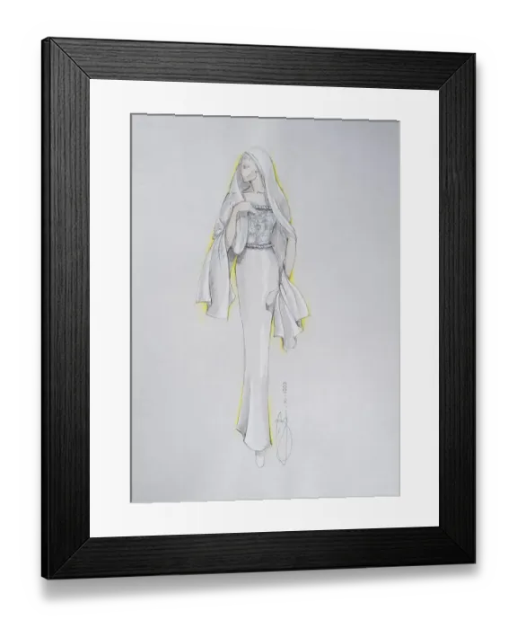 Framed Print : Fashion sketch, fashion design
