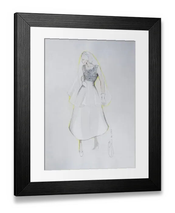 Framed Print : Fashion sketch, fashion design Framed Print : Fashion sketch, fashion design