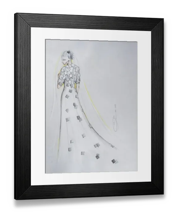 Framed Print : Fashion sketch, fashion design Framed Print : Fashion sketch, fashion design
